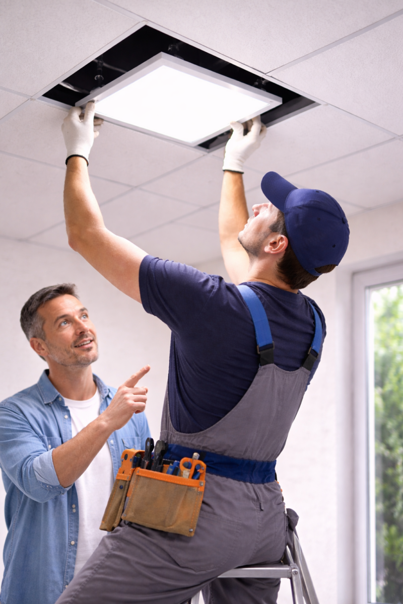 Cách lắp đặt đèn LED Panel âm trần đúng kỹ thuật và an toàn
