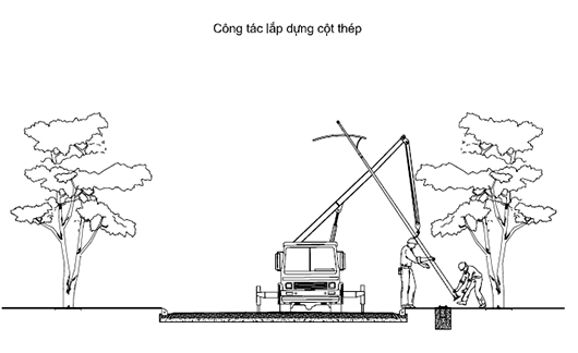 lắp dựng cột thép