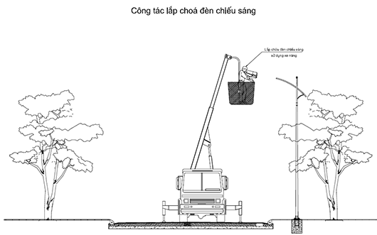 lắp chóa đèn chiếu sáng 