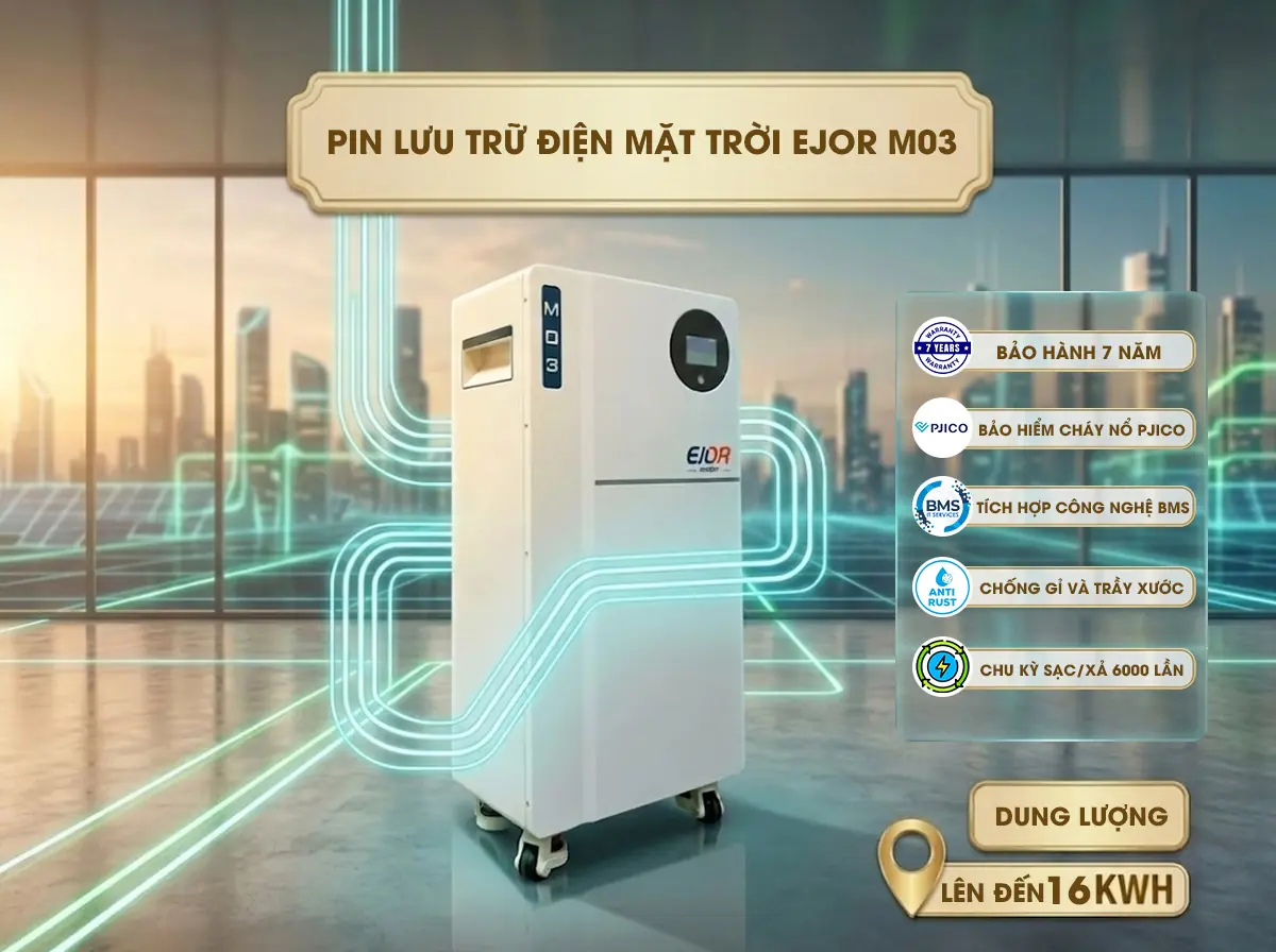 Thông số kỹ thuật pin lưu trữ điện mặt trời M03