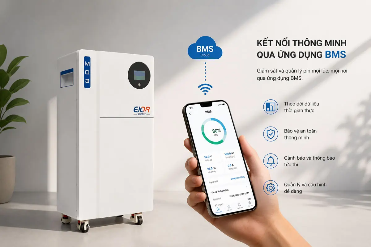 Kết nối quản lý qua ứng dụng BMS